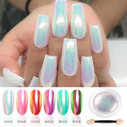 1Jar Aurora Nail Powder Mirror Effect Chrome Nail Art Mermaid Rainbow AB Magic Mirror Powder Mermaid Pearl Colorful Shell Powder