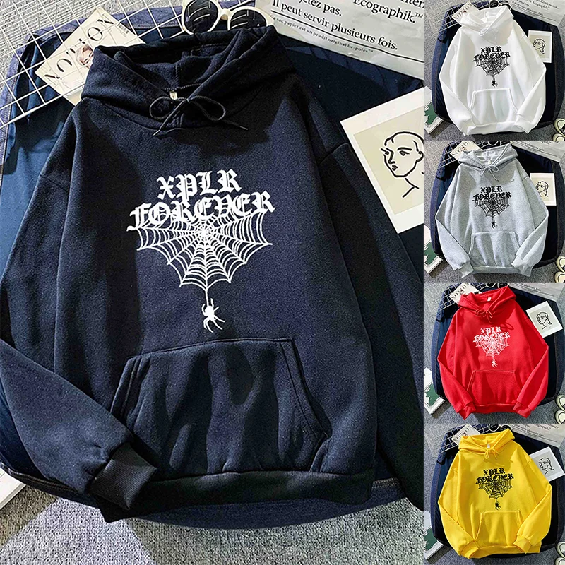 Winter Men Women Hooded Streetwear Long Sleeve Pullover Clothing Sweatshirt Warm Casual Tops XPLR Hell Week Spider Merch Hoodies
