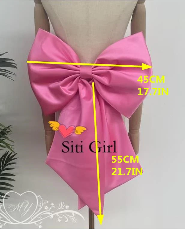 

Seperate Pink Satin Bow Party Dress Knots Removeable Prom Dresses Satin Knots With Ribbon Bow Wedding Dress Belt Ribbons Bridal