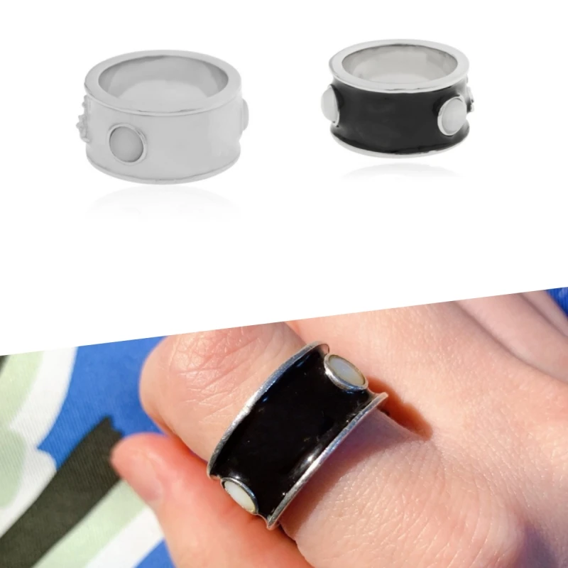 

Planet Boutique Jewelry Store UK S925 Sterling Silver King Enamel Wide Edition Saturn Ring for Men and Women