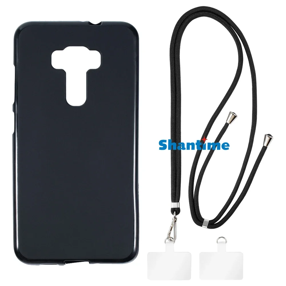 Suitable for Asus Zenfone 3 ZE552KL Case + Ajustable Neck/Crossbody Lanyards and Spacers, Silicone TPU Cover