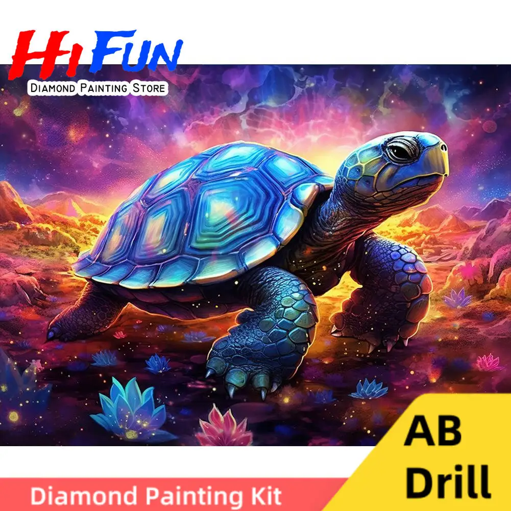 

Animal Tortoise Poster 5D DIY AB Diamond Painting Full Drill Round Seascape Sea Turtle Diamond Embroidery Mosaic Cross Stitch