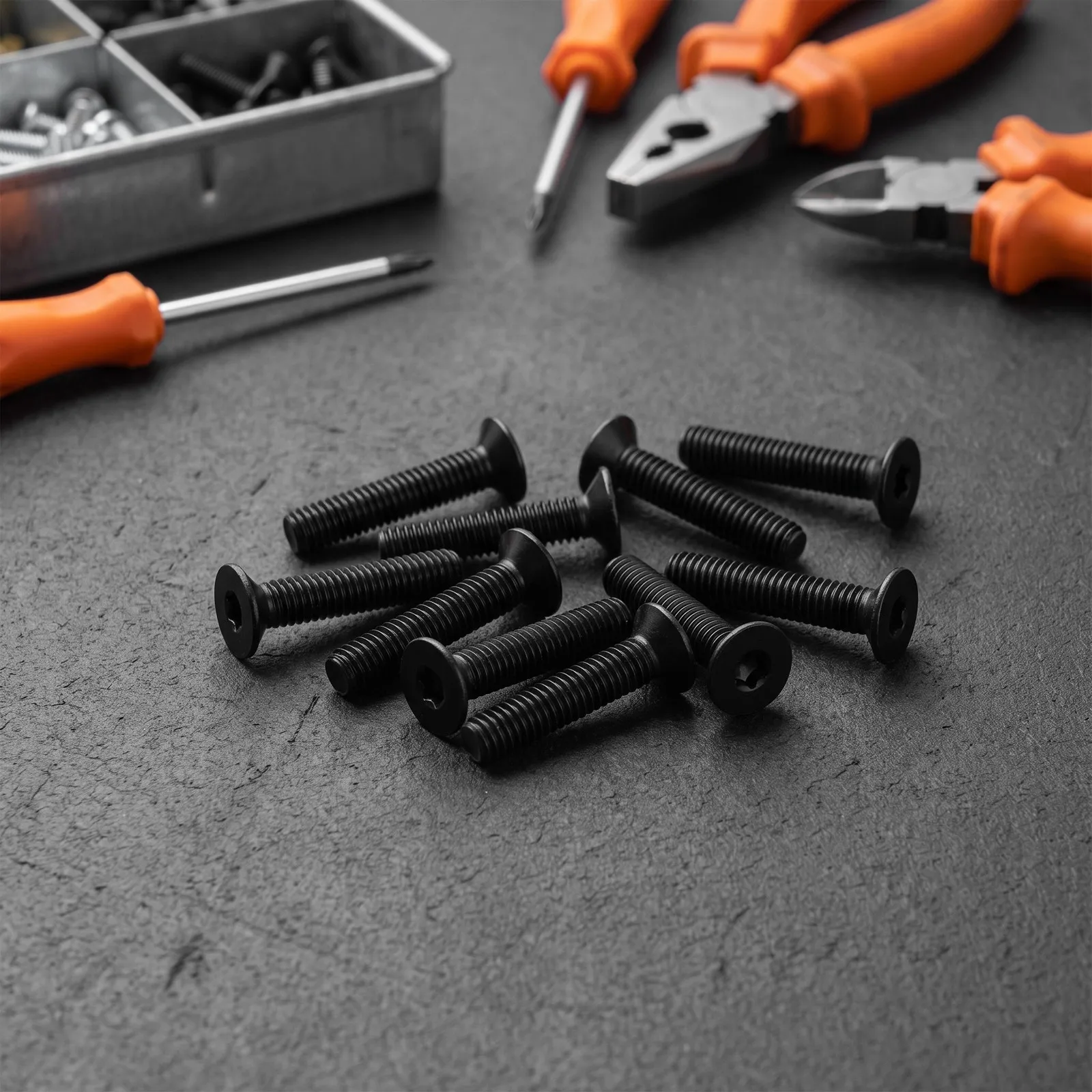 10Pcs Black Stainless Steel Tamper Proof Flat Head Screws Countersunk Security Screws for Outdoor Hardware Furniture Assembly