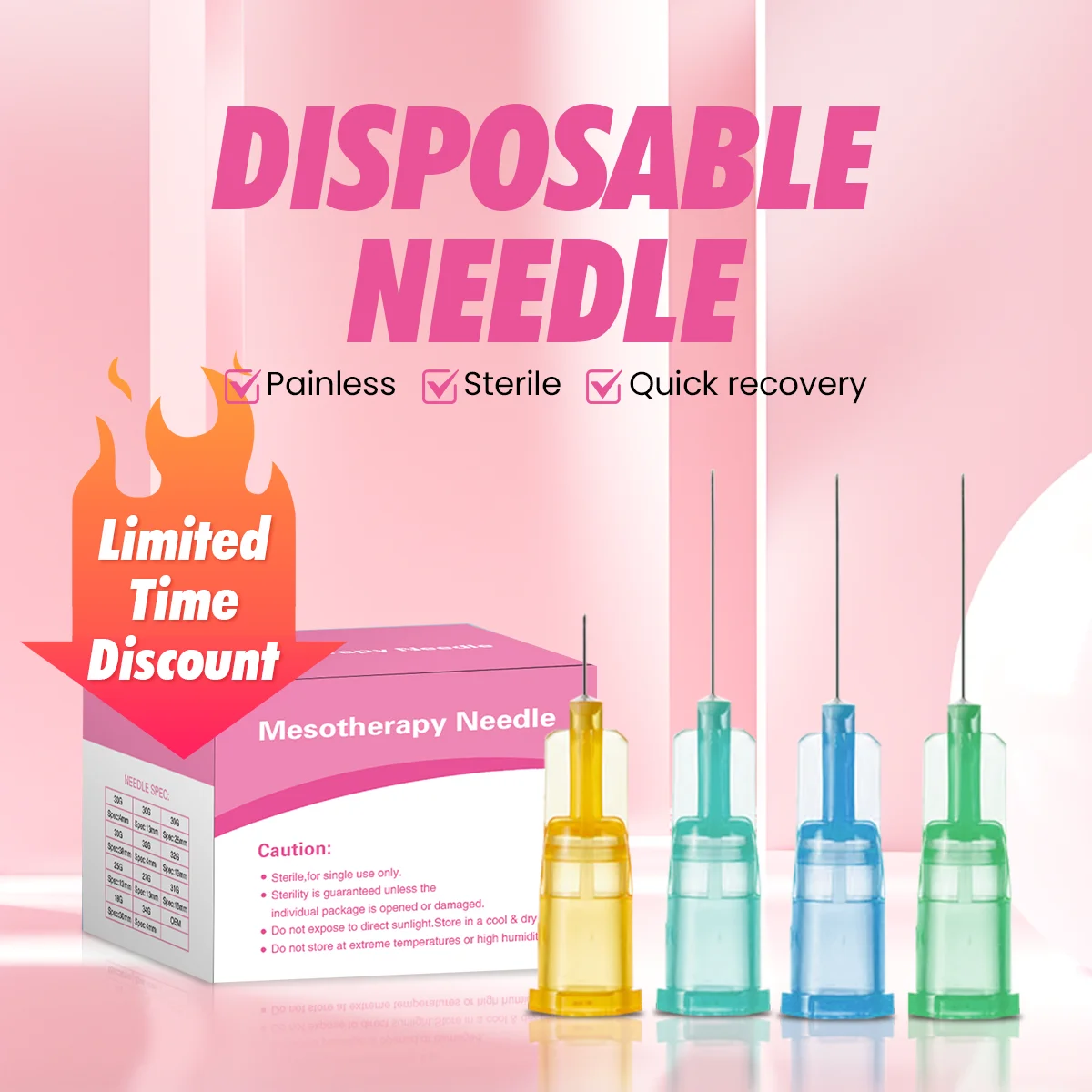 18G 25G 27G 30G 31G 32G 34G 1.5/2.5/4/6/13/25/30mm Superfine Filler Needle Skin Care Tool Parts Painless Sterile Piercing Needle