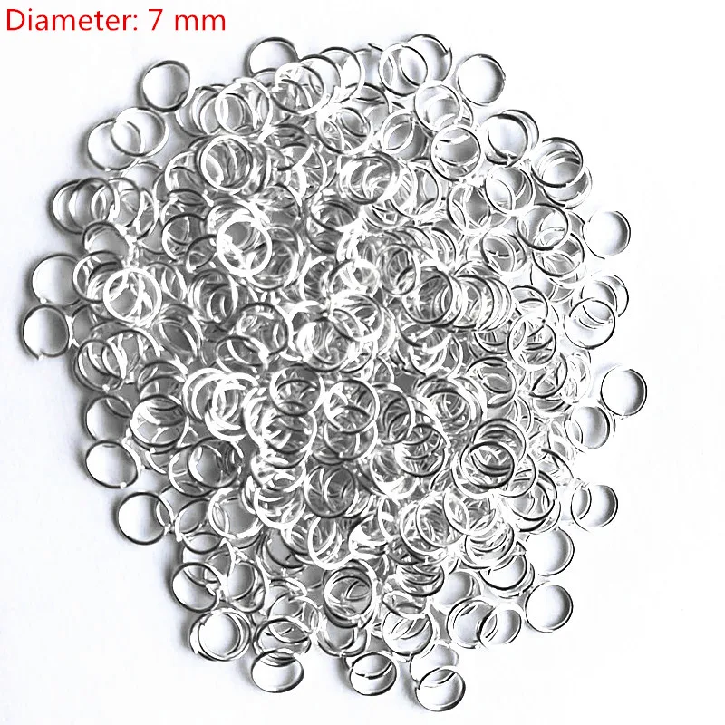 

7MM 500pcs Sterling Silver Open Jump Ring Silver Components DIY Jewelry 925 silver findings opening rings