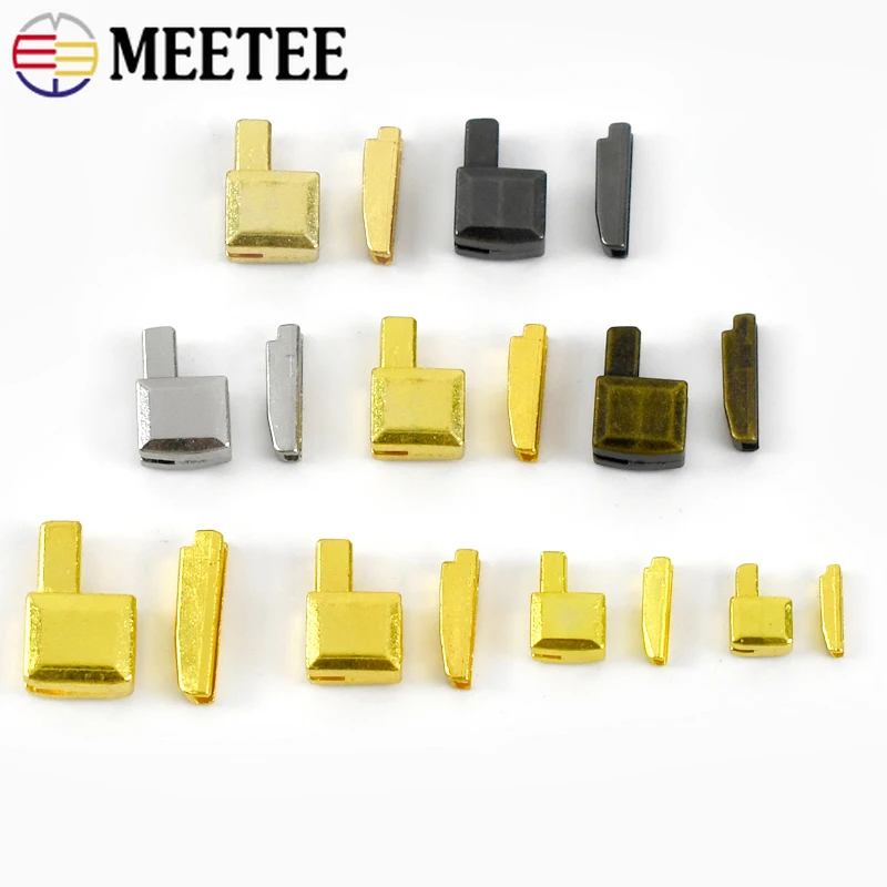 

10/20Sets 3# 5# 8# 10# Zipper Stopper Metal Insert Pin Slider Ziper Tape Retainer Open-End Latch Lock End Replacement Zip Repair
