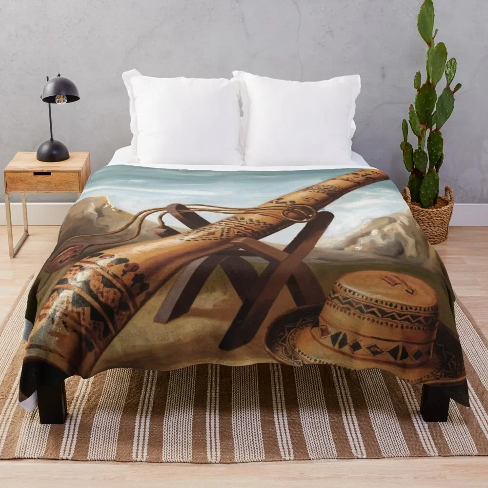 

DIDGERIDOO. Didgeridoo player Throw Blanket Thermals For Travel Hairys Blankets