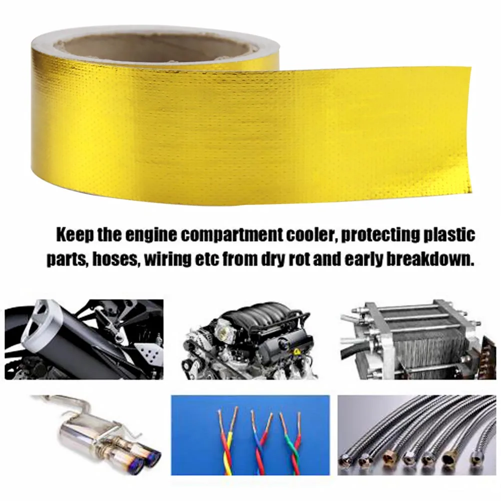 

2 Rolls Aluminum Foil Tape High Temp Adhesive Sealing Waterproof Repair Tape For Car Engine Pipes Duct Diy Joint Sealing Tapes