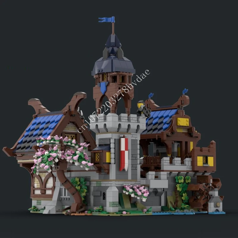 3876 ELEMENTÓW MOC Średniowieczny Zamek Model Budowlany Średniowieczna Forta Falconera Klocki Techniczne Zestaw DIY Zabawka Prezent Świąteczny Dla Dziecka