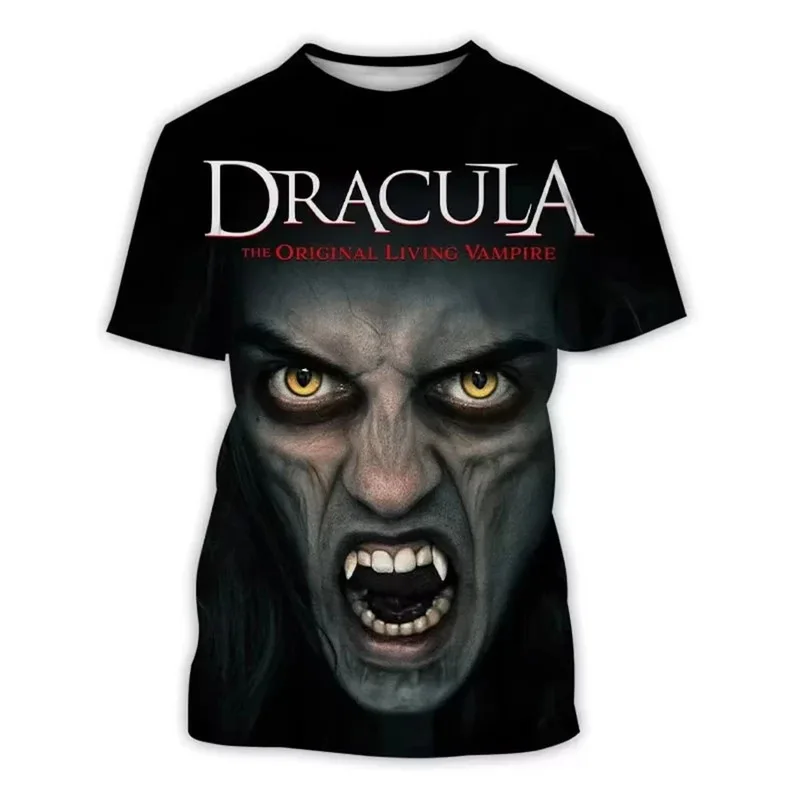 

Horror Movie Dracula 3D Printed Men's T-Shirts Fashion Casual Harajuku Short Sleeve Oversized O-Neck Tee Tops Unisex Clothing