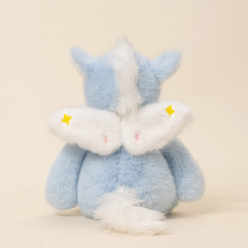 23 سنتيمتر Kawaii الكرتون محاكاة أنيمي تحلق الحصان محشوة الحيوان ألعاب من نسيج مخملي للأطفال الملاك الحصان اليدوية دمية مهرجان هدية #3