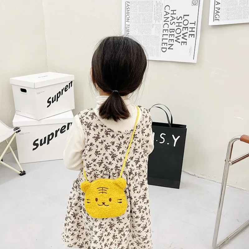 1pc macio urso de pelúcia coelho dos desenhos animados crianças bolsa de moedas bonito animal zíper criança bolsa de ombro menina saco do mensageiro mini bolsa