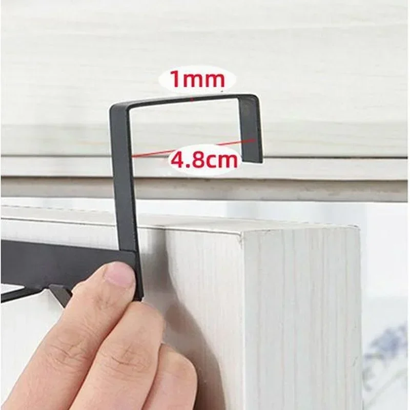 Hook Behind The Door Punch-free Five-row Wrought Iron Clothes Bag Hook Large Load-bearing Hat Sundries Storage Rack image 4