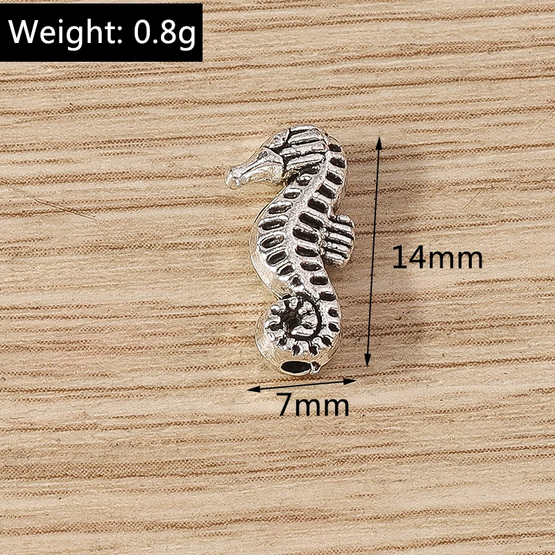 20 Stück süße Meerjungfrau Life Charms Legierung Schildkröte Seestern Fisch Muschel kleines Loch lose Distanzperlen für Schmuckherstellung DIY Handwerk Geschenk – Detail 13