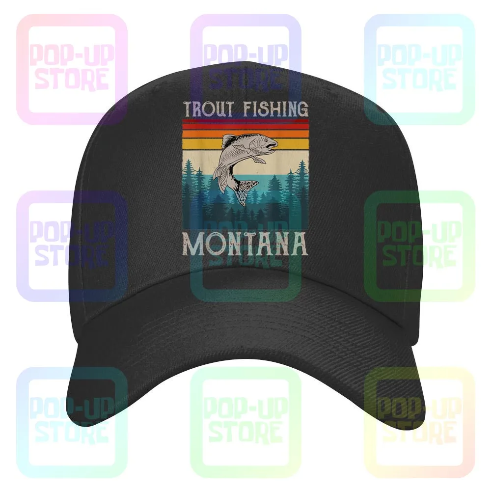 Vintage Trout Fishing Montana Design For A Trout Fisher Caps Baseball Cap