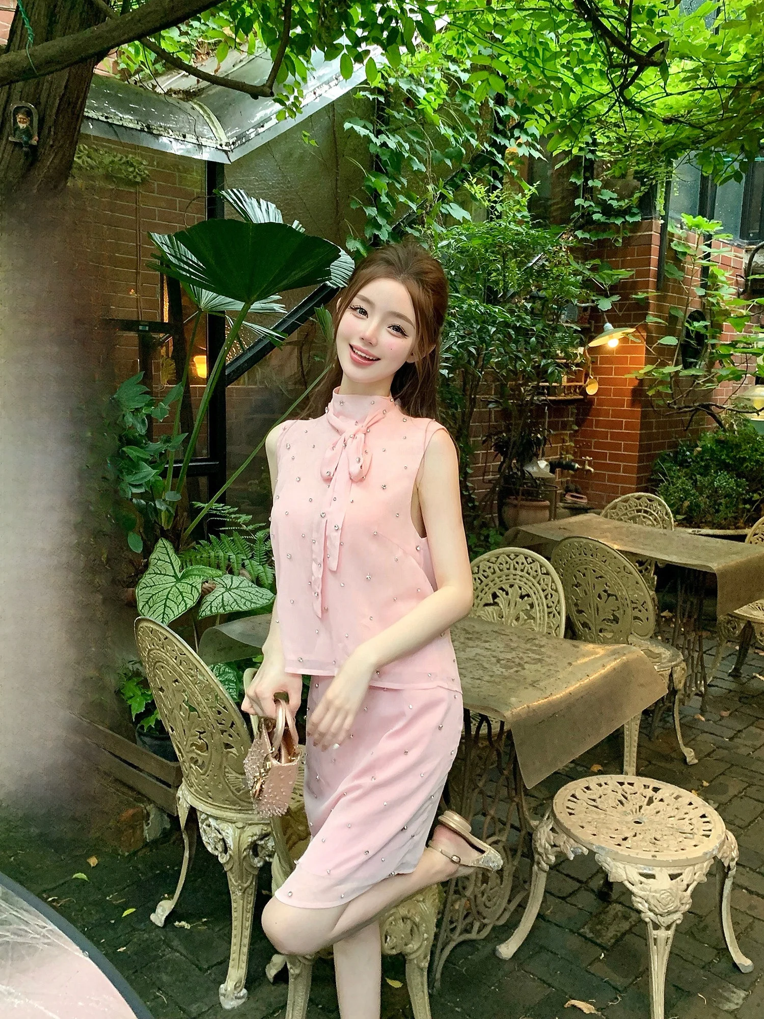 

Viola High Line MU Sakura Rain Handmade Diamond Embroidery Beautiful Inner Wear Faionable Set for Young Girls Autumn 2024