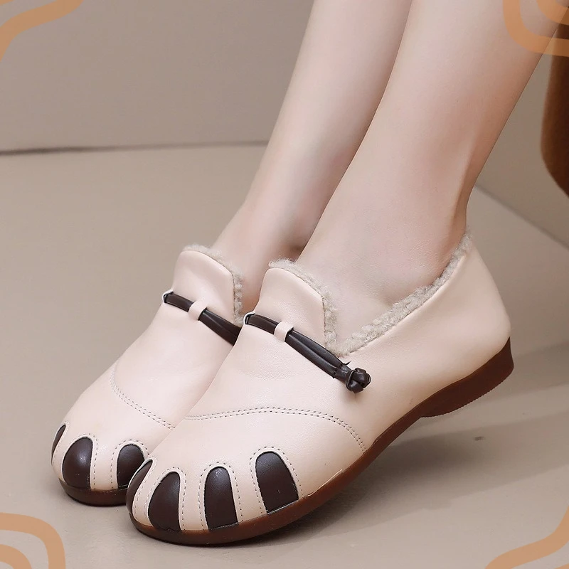 Fashion New Women's Shoes Retro Round Toe Loafers for Woman Comfortable Ultra Warm Casual Shoes Designer Shoes Zapatos De Mujer