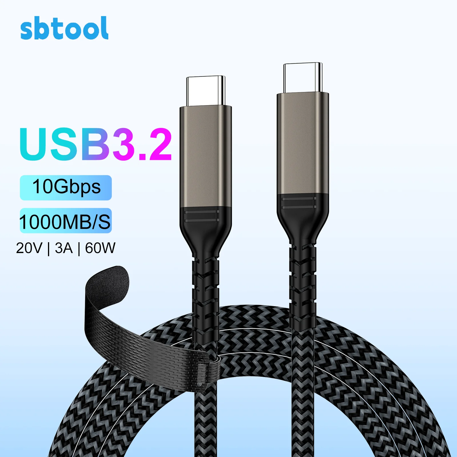 

60W Durable USB C to Type C Cable - 3.0C to C Fast Data Transfer with Nylon Braided Design