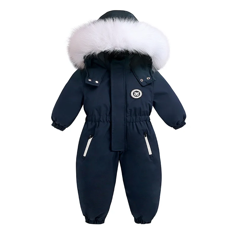 -30 Winter Baby Clothes Thicken Warm Romper plus fleece Jumpsuit Snowsuits Girl Boy Hooded Jackets Ski Suits Kids Coat Outerwear