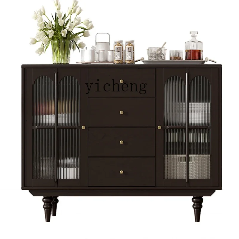 

ZF Solid Wood Side Cabinet Dining Room Wall-Mounted Home Sideboard Storage Chest of Drawers