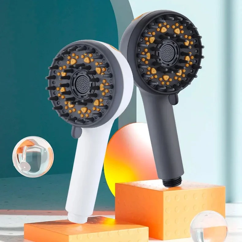

Household Bathroom Shower Nozzle Pet Dog Shower Head Cleaner Beauty Bath Tool Three-speed Pressure Silicone Showerhead