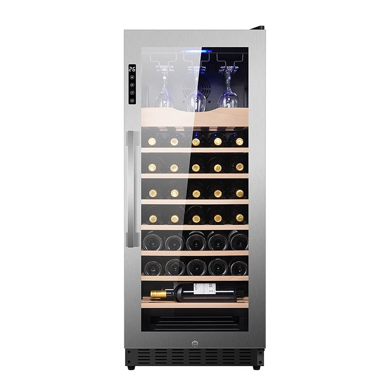 Commercial Smart Wine Cabinet Custom Black Full Glass Door Wine Cooler Electric 56 Bottle Hotel Wine Cabinet
