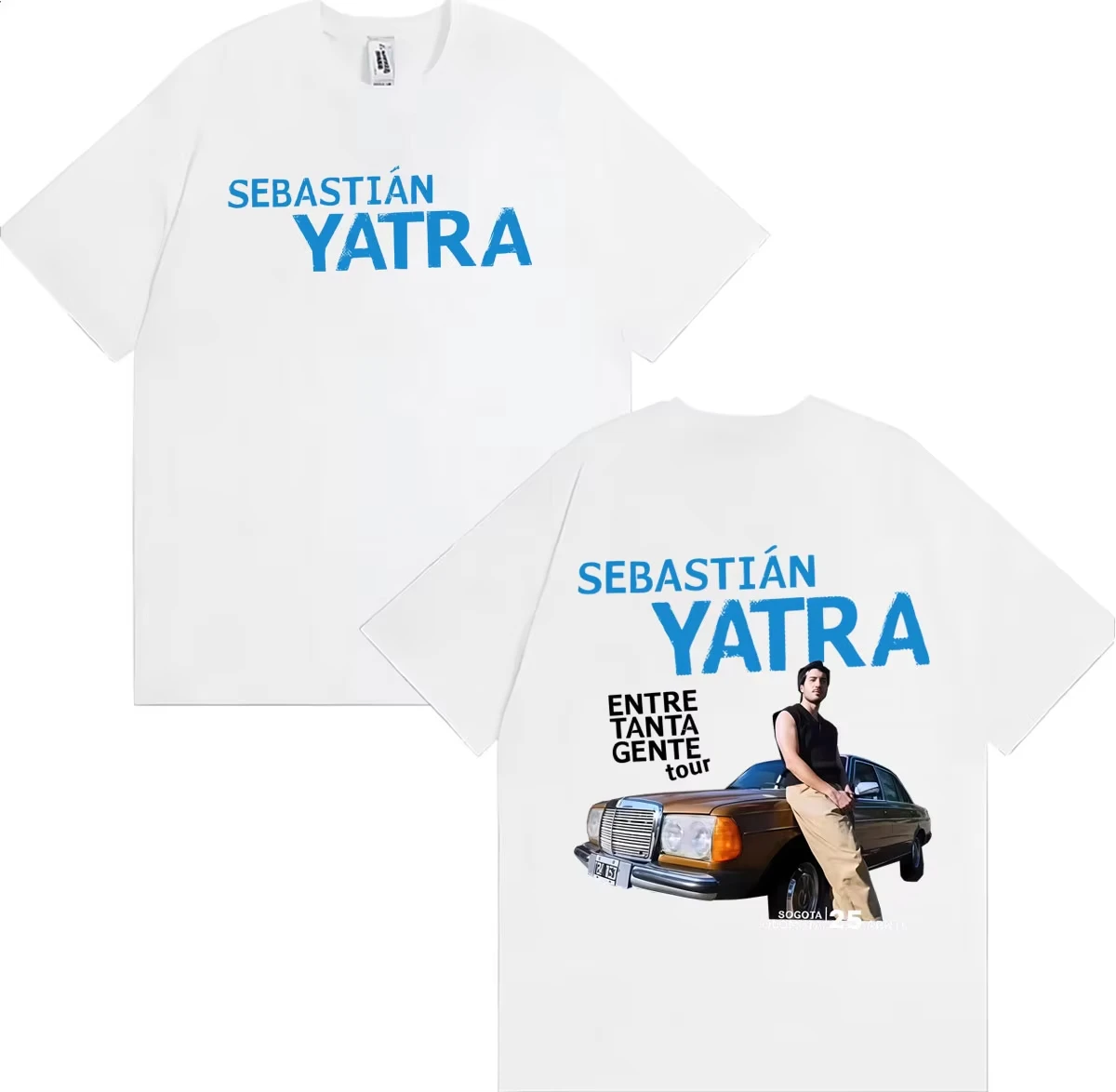 Camiseta de verano Sebastian Yatra Entre Tanta Gente Tour 2026, camiseta 100% de algodón unisex para hombre y mujer, camiseta Y2k de gran tamaño para fanáticos