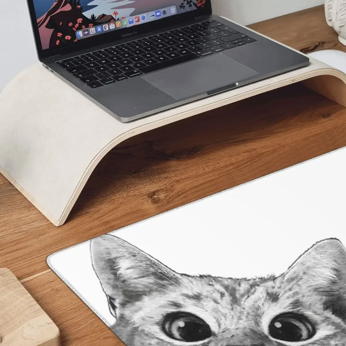 Sneaky Cat Large Mouse Pad Computer Keyboard Mouse Mat Gaming PC Laptop Desk Mat Office Accessories Table Mats