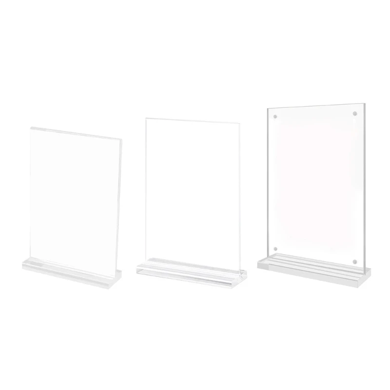 T-Shape Sign Holders Acrylic Sign Holders Desktops Display Stand for Restaurant