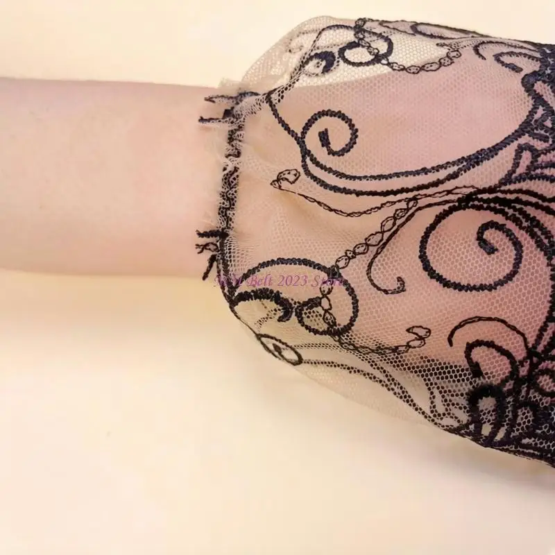 49ME Photography Wrist Cuffs Sheer Material Nails Display Accessory Lace Embroidery