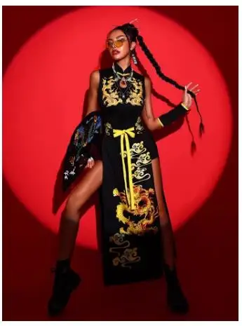 New Chinese Style Jazz Dance Suit DJ Dress Gogo Bar Dance Clothes Ds Costumes