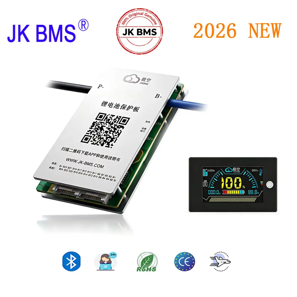 

Smart BMS 8S 80A Bluetooth APP Active Balance for Li-ion LiFePO4 Home Energy Storage JK V19 New