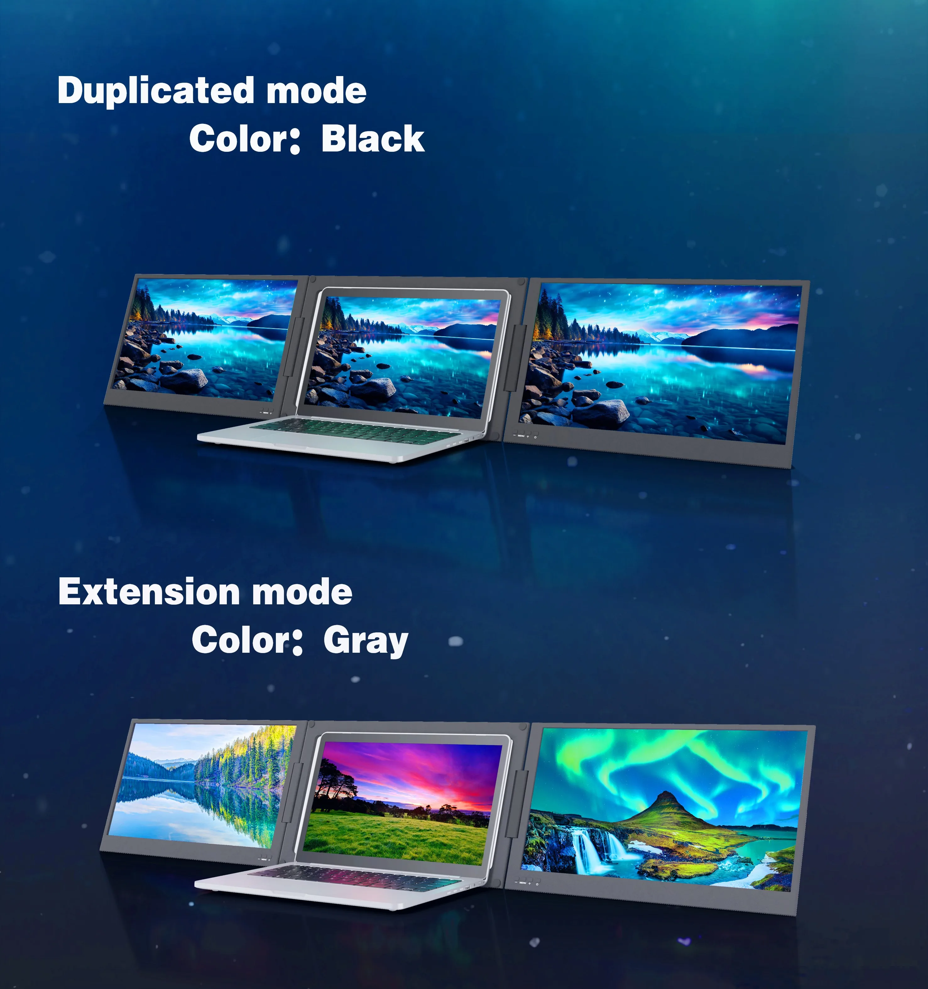 / -Extensor de tela triplo para laptop aprovado, dupla tela tripla portátil de 15,6 polegadas 1080P LCD para IPS TFT