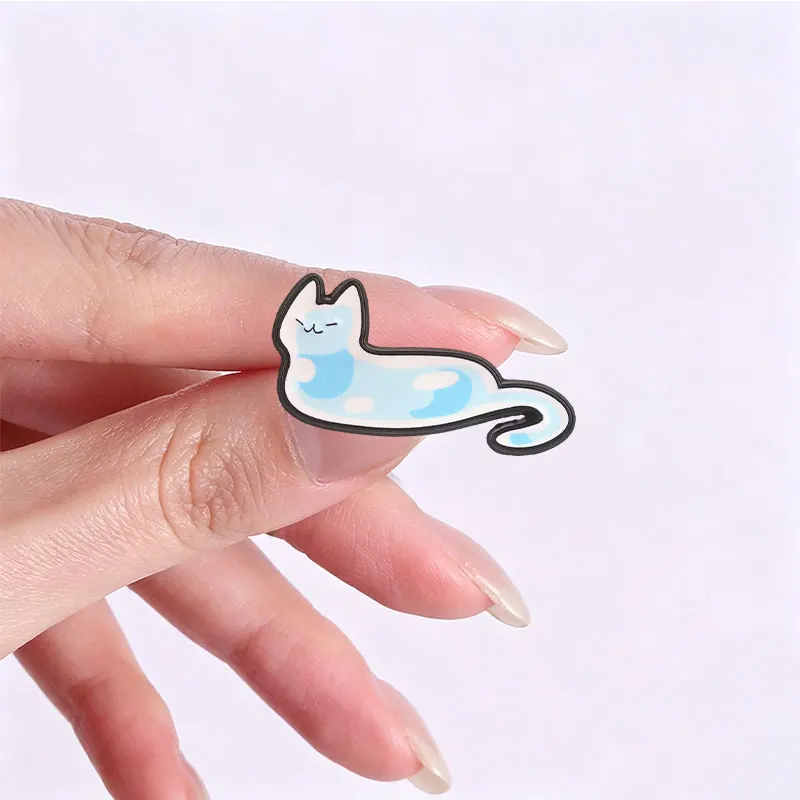 Niedliches Flüssigkatzchen-Emaille-Pin-Set, Kawaii Flüssigtier-Legierungsbrosche, Anstecknadel, Schmuckgeschenk für Freunde – Detail 7
