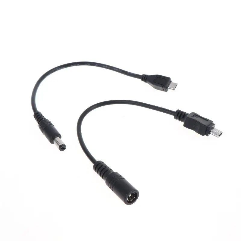 5.5x2.1mm DC Power Cable DC Female To Type C Micro Mini USB Male Connector