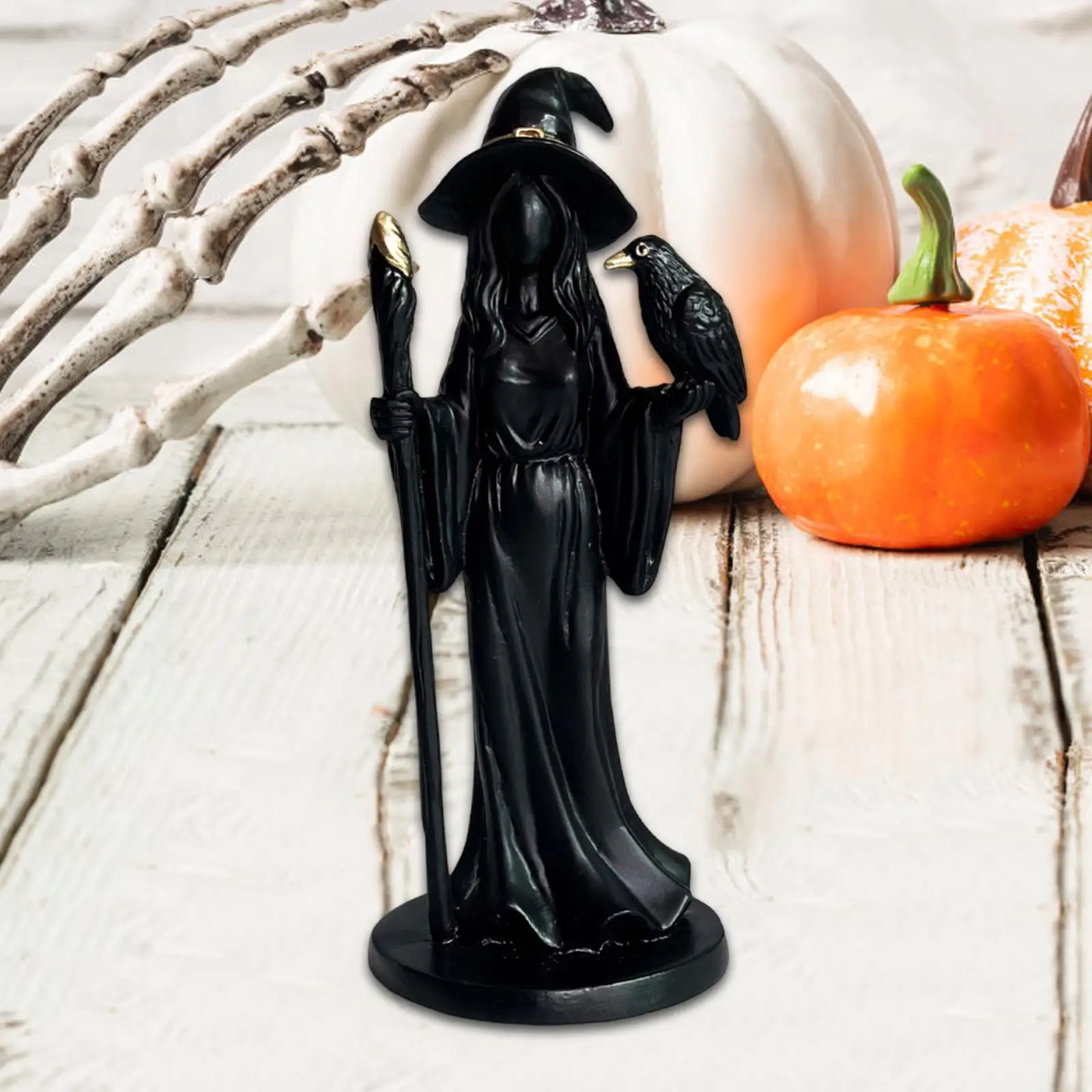 Halloween Witch Statue Witch Figure Ornament for Shelf Mantel Living Room