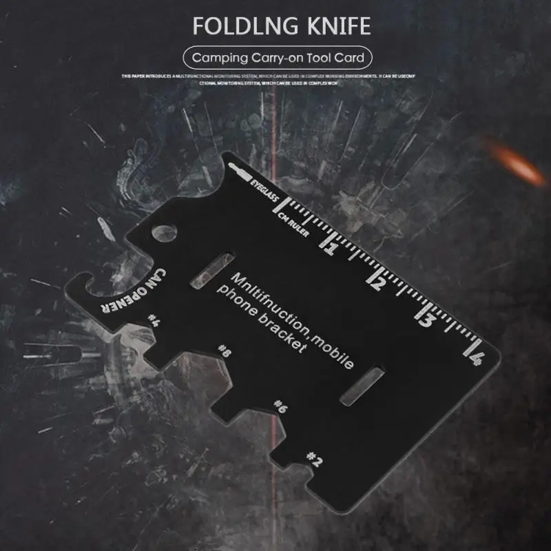 Stainless Steel Mobile Phone Holder Stand Multifunctional Pocket Card Multi-Tools Beer Opener EDC Tighten Screws Tool Kits