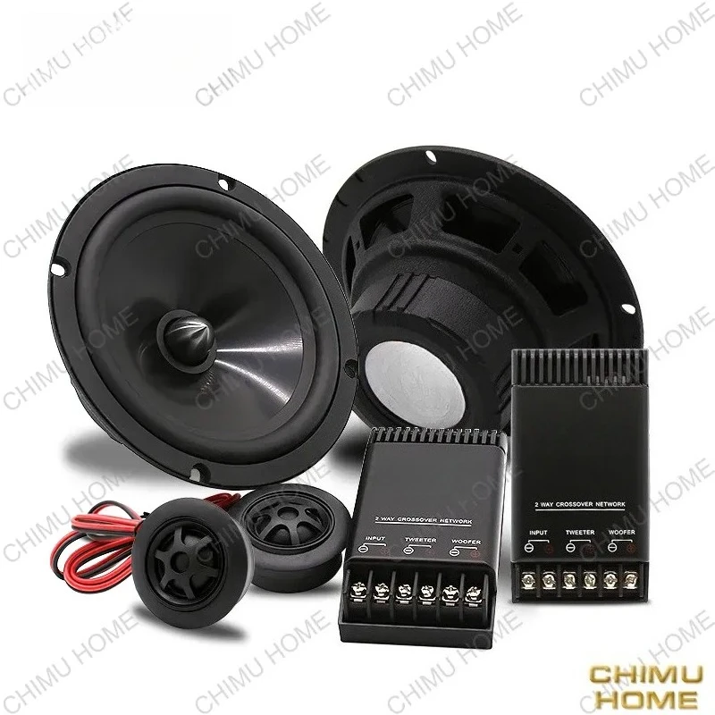 【CHIMU AUTO】 6.5 Inch 2-Way Car Component Speaker Set 120W High Power Hi-Fi Audio Woofer Tweeter System for Vehicle Upgrade