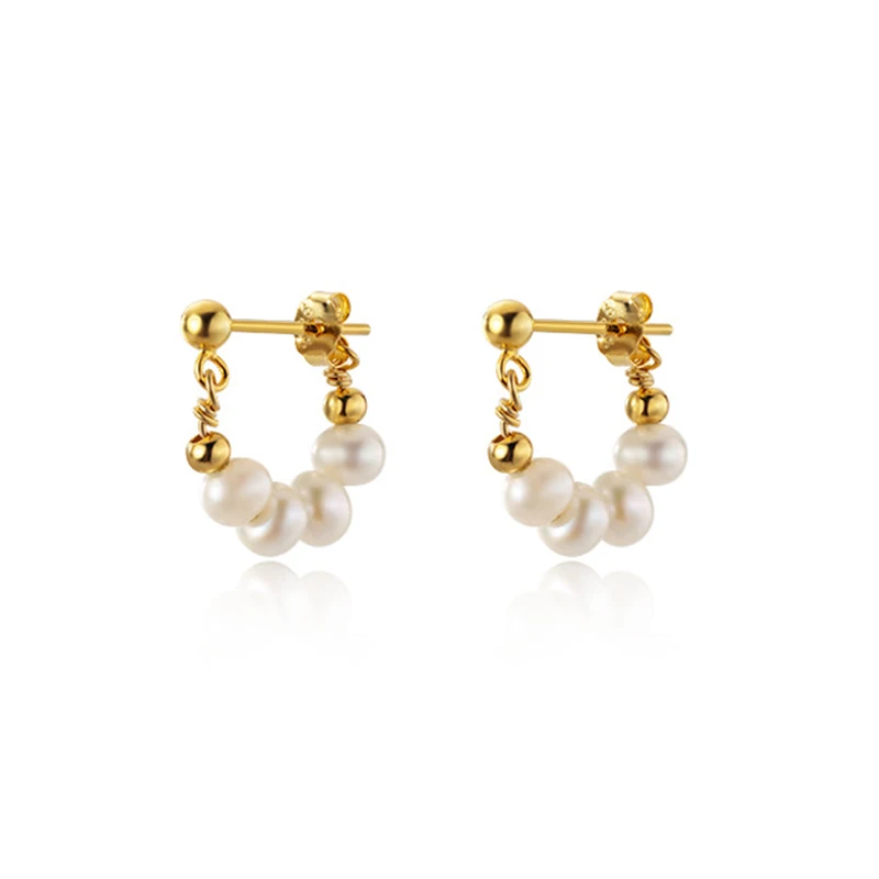 Pendientes de perlas barrocas naturales para mujer y niña, joyería de fiesta Simple europea, moda coreana nuevo