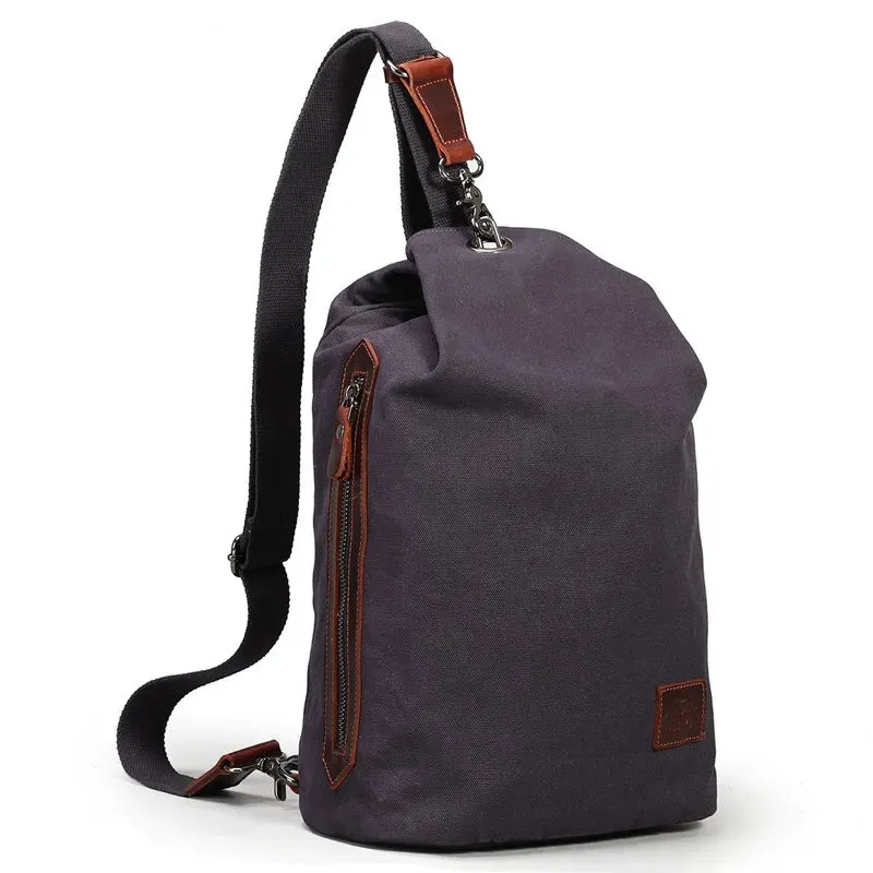 Imagem -03 - Jamhoo-canvas Sling Crossbody Peito Bolsa para Homens Bolsa de Ombro de Grande Capacidade Mochila de Alta Qualidade