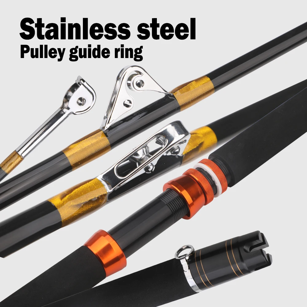 80-120LB Boat Rod Tuna Fishing Rod 2-Piece Carbon Fiber Saltwater Deep Sea Trolling Rod slow Jigging rod