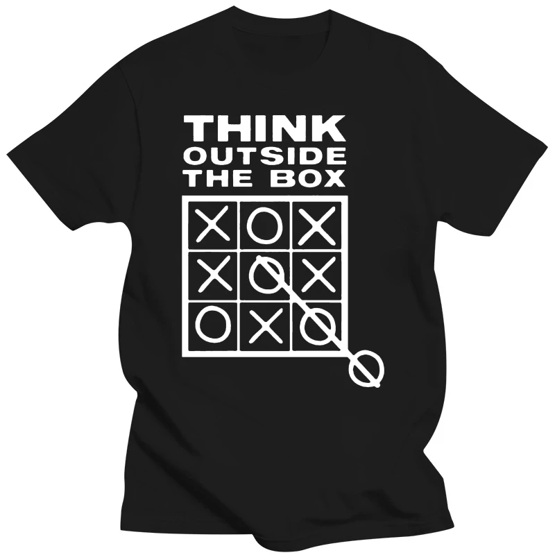 Think Outside The Box Cool Creative Funny T Shirt Tshirt Men Cotton Short Sleeve T-shirt Top Tees