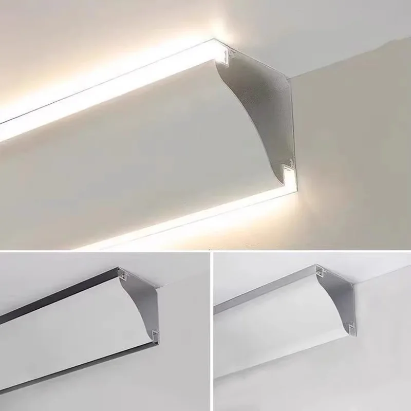 lampada linear de canto montada na superficie led luminoso duplo perfil de aluminio canal do quarto gesso teto linha decoracao decoracao interior 1m 01