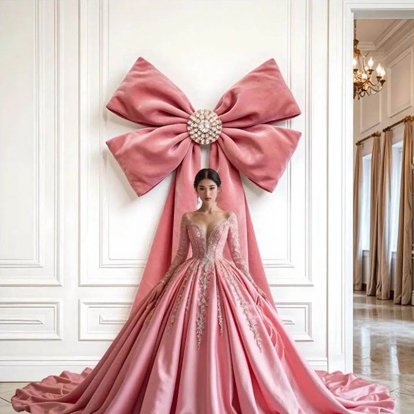 Mehofond التصوير خلفية أنيقة العملاقة الوردي القوس الكبار عيد ميلاد الزفاف الأمومة صورة ديكور خلفية استوديو الصور