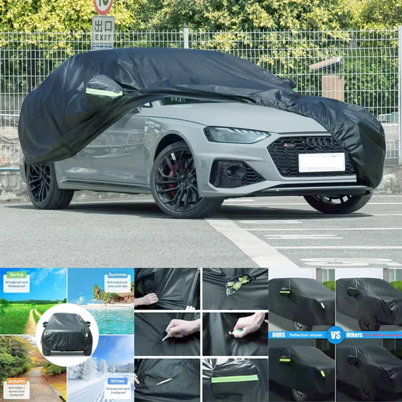 

Всепогодные автомобильные чехлы для Audi RS4, 6-в-1, водонепроницаемые, пылезащитные, УФ-защитные, снежные, устойчивые к царапинам, защита