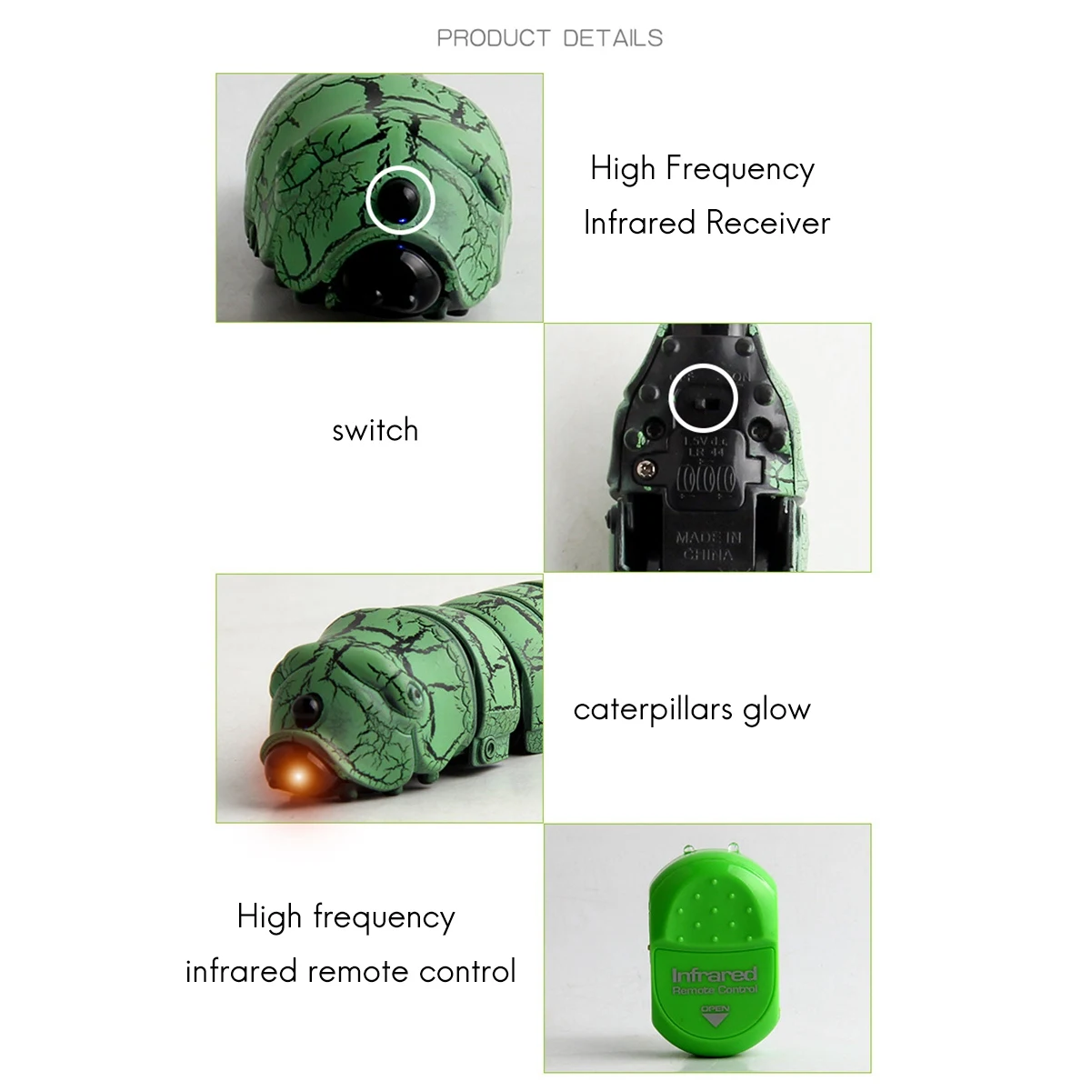 B05C-الأشعة تحت الحمراء للتحكم عن بعد كاتربيلر مضحك Rc الحيوان الجدة الكمامة صعبة الزواحف الحشرات الكهربائية #1