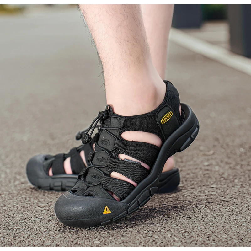 Cool Summer Sandals Men's Breathable Outdoor Walking Shoes Antiskid Male Sport Slippers Quick Dry Beach Sandals for Surfing Sea