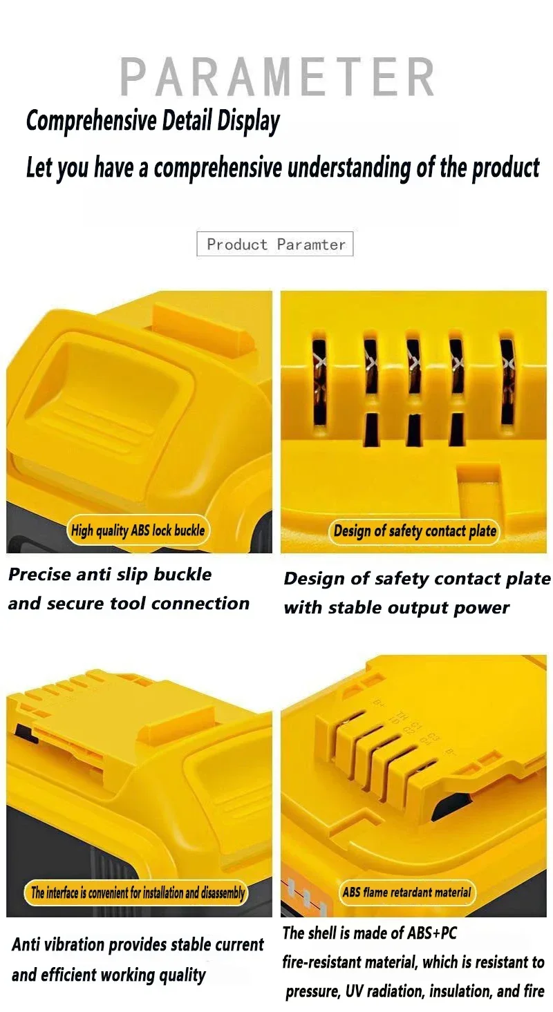 New for Dewalt lithium battery 18V/20V universal lithium battery fast charging DCB115 DCB118 DCG405 DCF512 DCB205 DCB200 battery