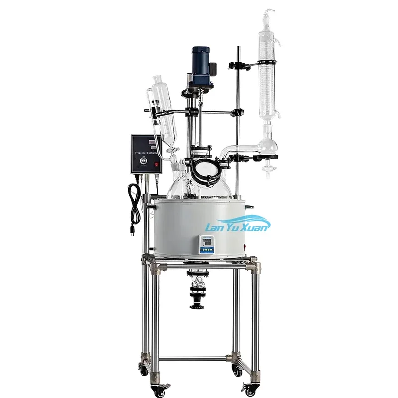 Cancun, Single Layer Glass Reactor Laboratory Small Heating High Temperature Vacuum PTFE 10L/50L