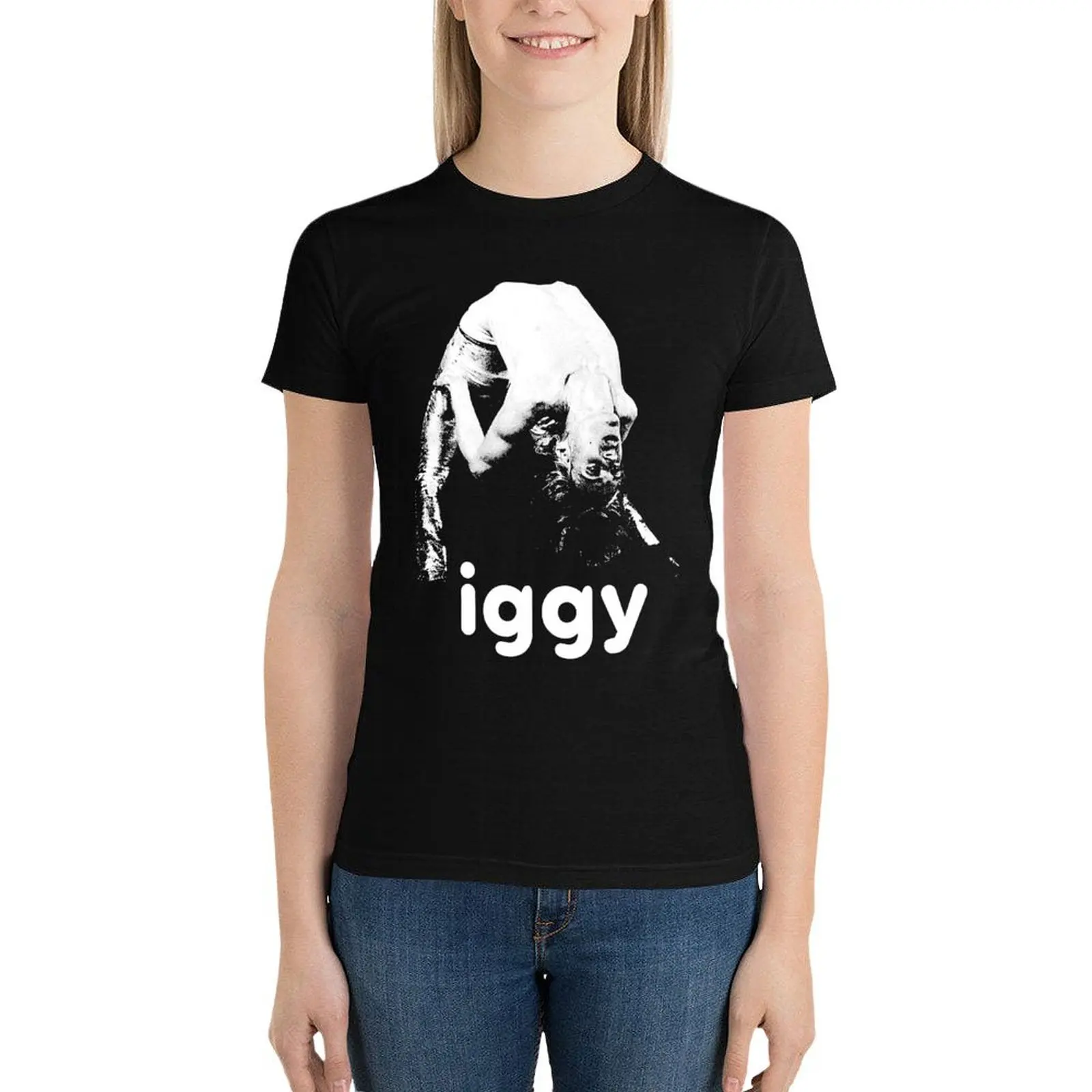 

iggy - The White Stencil T-Shirt summer top Female clothing summer blouses woman 2024